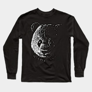 Stripe Design Head of a Panda Long Sleeve T-Shirt